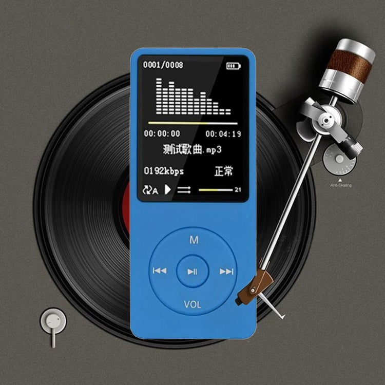 Fashion Portable LCD Screen FM Radio Video Games Movie MP3 MP4 Player Mini Walkman, Memory Capacity:8GB(Blue)