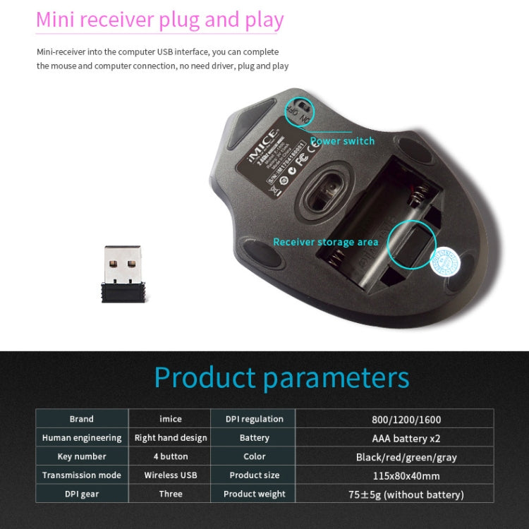 iMICE 2.4GHz 1600DPI Adjustable USB 3.0 Receiver Optical Computer Mouse, TBD003784801A, TBD003784801B, TBD003784801C, TBD003784801D, TBD003784801E, TBD003784801F, TBD003784801G, TBD003784801H