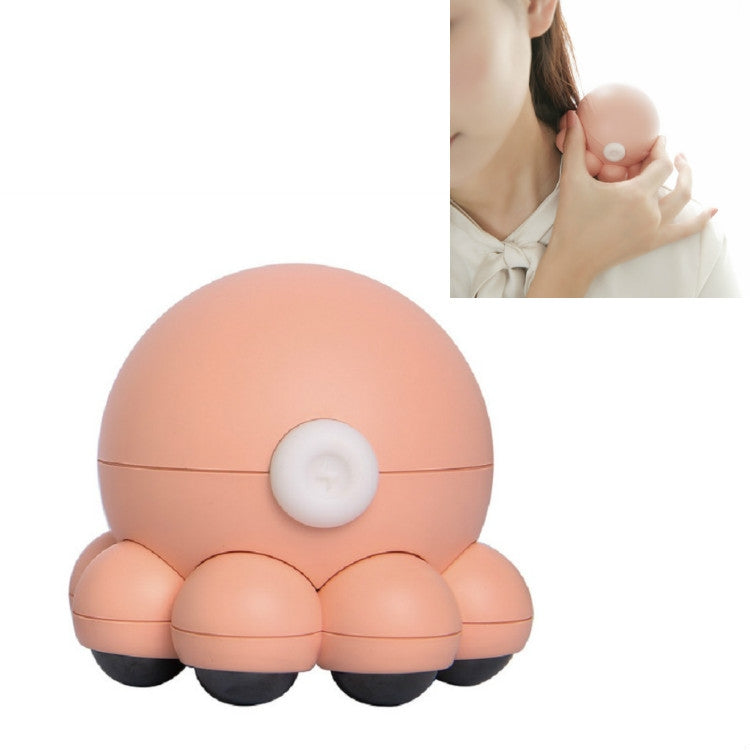 Small Octopus Shoulder and Neck Massager Multifunctional Household Hot Compress Cervical Massager(Pink)