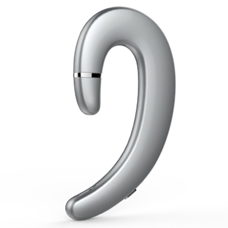 ET Bluetooth Earphone Wireless Headset Handsfree Ear Hook Waterproof Noise Cancelling Earphone with Mic for Android IPhone(silver)