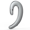 ET Bluetooth Earphone Wireless Headset Handsfree Ear Hook Waterproof Noise Cancelling Earphone with Mic for Android IPhone(silver)
