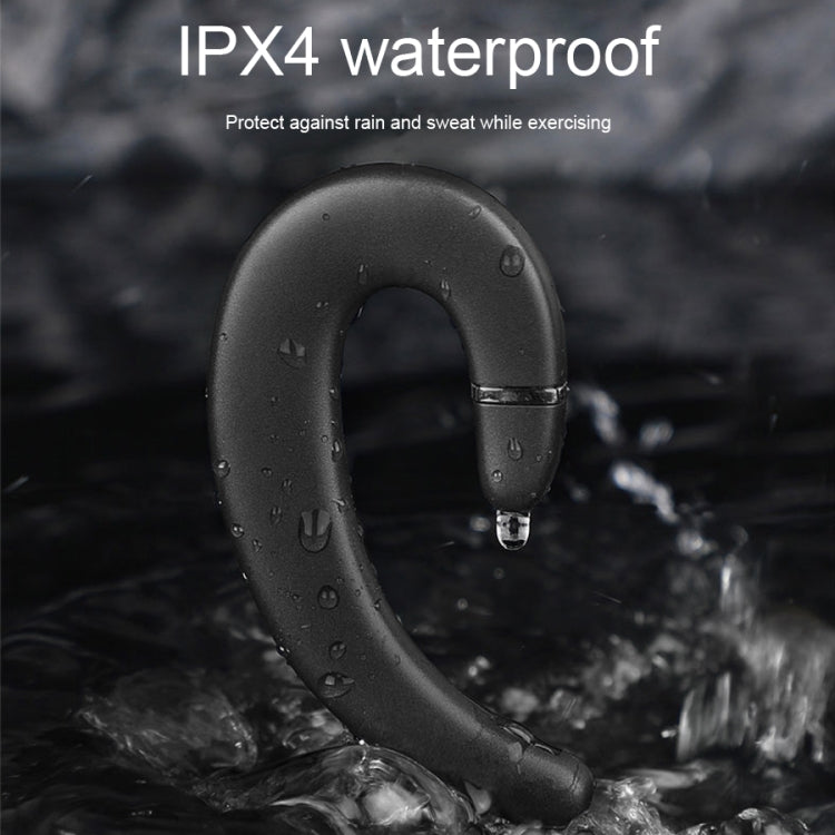 ET Bluetooth Earphone Wireless Headset Handsfree Ear Hook Waterproof Noise Cancelling Earphone with Mic for Android IPhone(silver)