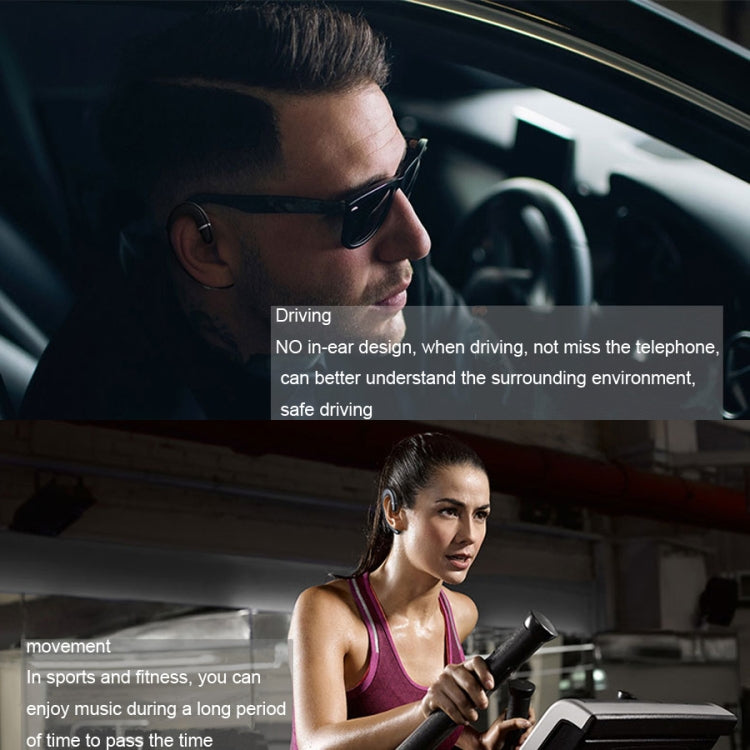 ET Bluetooth Earphone Wireless Headset Handsfree Ear Hook Waterproof Noise Cancelling Earphone with Mic for Android IPhone(silver)