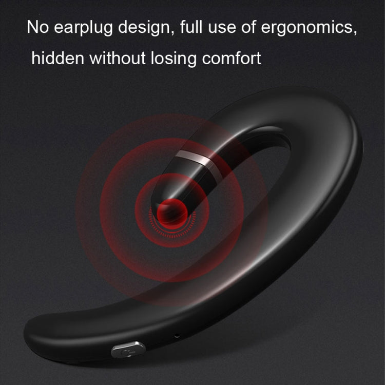 ET Bluetooth Earphone Wireless Headset Handsfree Ear Hook Waterproof Noise Cancelling Earphone with Mic for Android IPhone(silver)