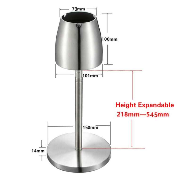 Telescopic Thickened Stainless Steel Windproof Ashtray(Stainless Steel Primary Colors)