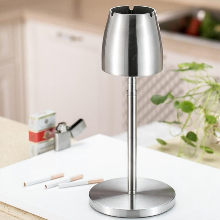 Telescopic Thickened Stainless Steel Windproof Ashtray(Stainless Steel Primary Colors)