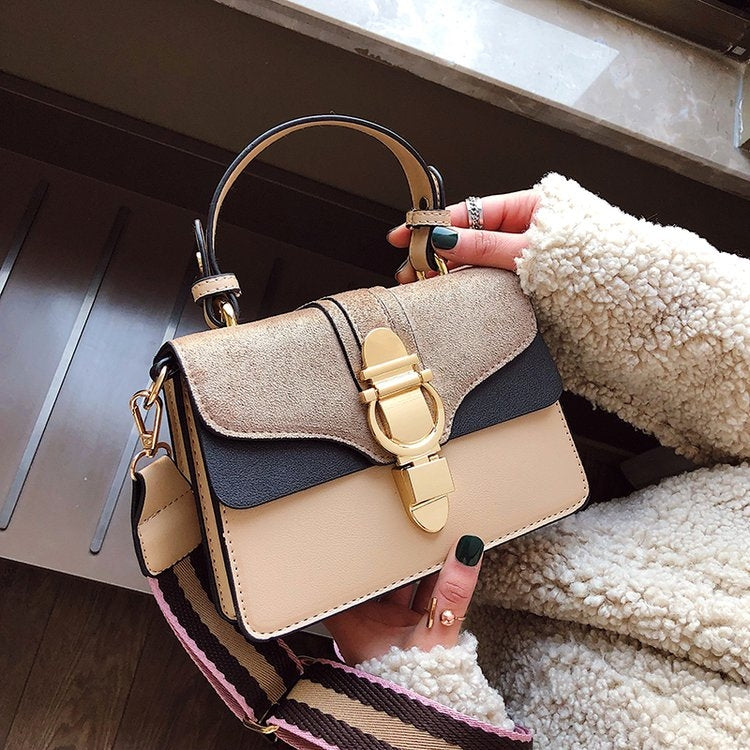 Women Leather Handbags Shoulder Bags Luxury Design Crossbody Purses(Khaki)