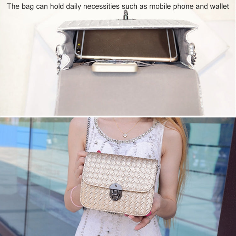 Chain Handbags Tide Small Square Package Women Shoulder Bag Messenger Bag(Silver)