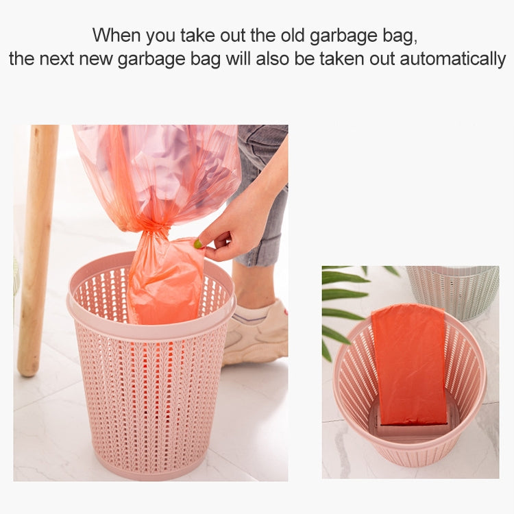 Household Removable Plastic Trash Bin Built-in Trash Bag Box(Green)