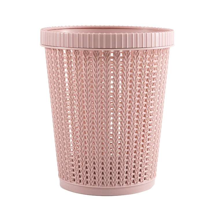 Household Removable Plastic Trash Bin Built-in Trash Bag Box(Pink)