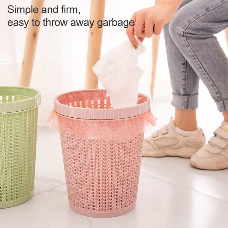 Household Removable Plastic Trash Bin Built-in Trash Bag Box(Pink)
