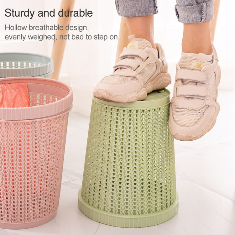 Household Removable Plastic Trash Bin Built-in Trash Bag Box(Pink)