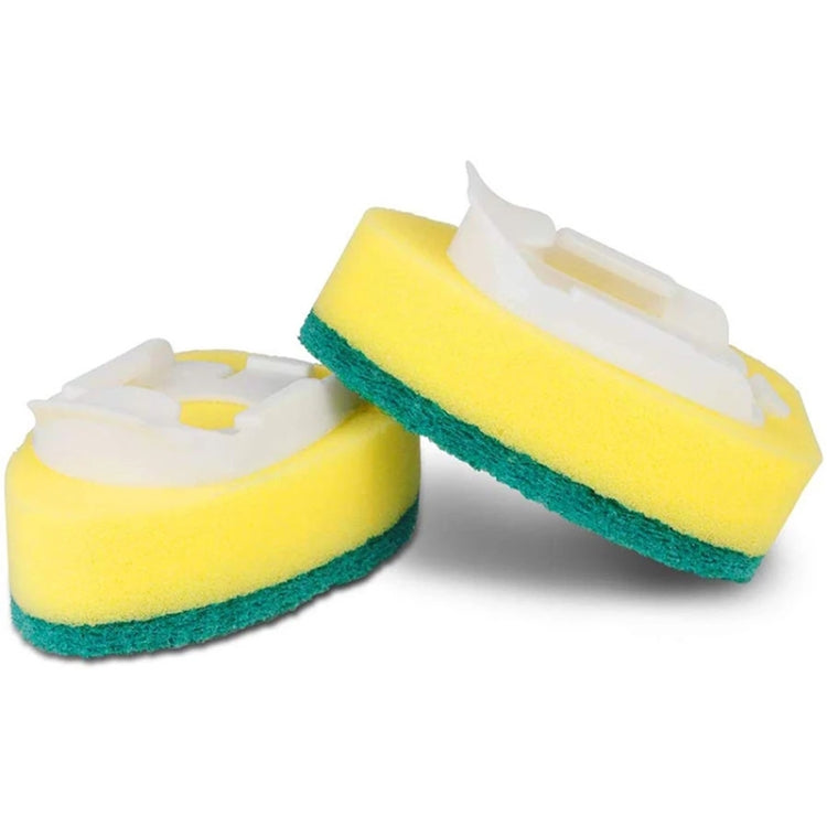 Kitchen Plastic Long Handle Cleaning Brush Automatic Adding Liquid Brush Removable Sponge Brush(With 2pcs Head)