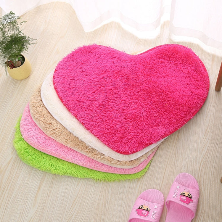 Heart Shape Non-slip Bath Mats Kitchen Carpet Home Decoration(Coffee)