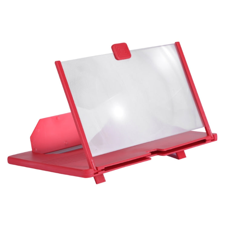 12 Inch Pull-Out Mobile Phone Screen Magnifier 3D Desktop Stand, Style:HD Model(Red)