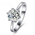 Woman CZ Crystal Wedding Engagement Finger Rings Super Shinning Cubic Zirconia Fine Jewelry, Ring Size:7