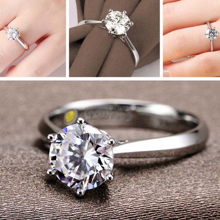 Woman CZ Crystal Wedding Engagement Finger Rings Super Shinning Cubic Zirconia Fine Jewelry, Ring Size:7