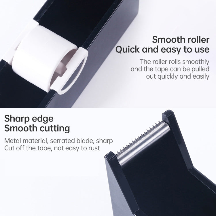 Tape Holder Office Tape Dispenser Desktop Tape Cutter(Black)