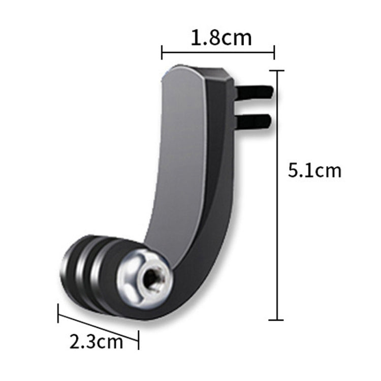 TELESIN Center Vertical Bend Arm Sports Camera Accessories For GoPro HERO11 Black / HERO9 Black / DJI Osmo Action 3