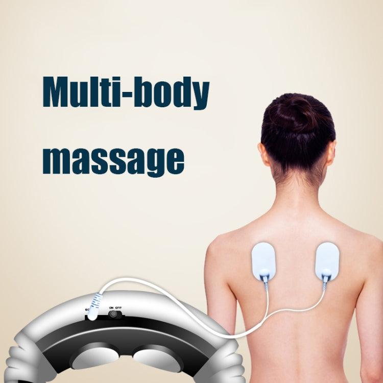 Cervical Massager Acupuncture Electric Pulse Hot Compression Neck Massage Physiotherapy Apparatus Neck Care Apparatus, Style:Rechargeable(White)