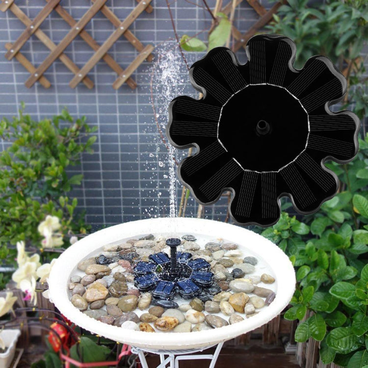 Solar Petal Fountain Floating Fountain Pond Garden Decoration(Black)