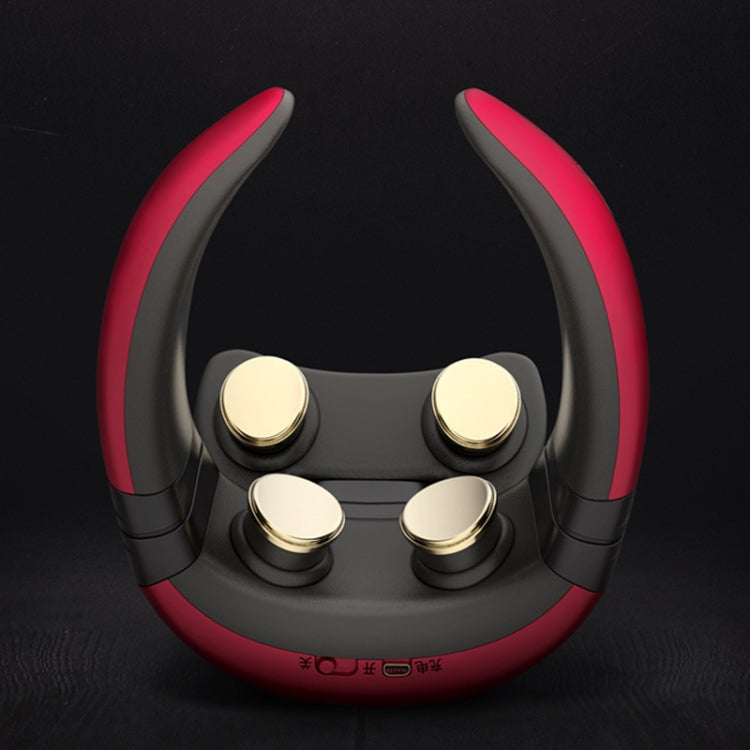 Four-head Shoulder and Neck Massager Pulse Neck Protector(Red)
