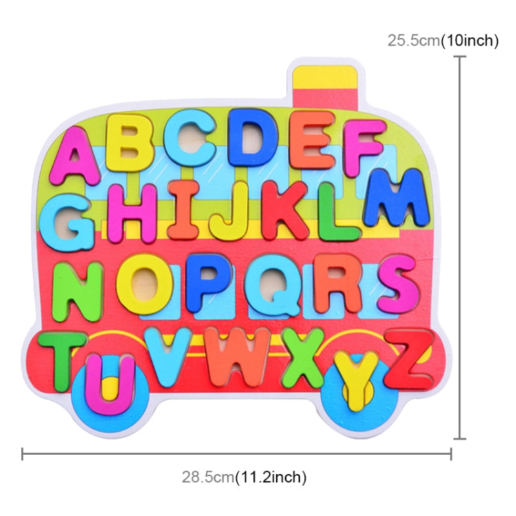 Children Puzzle Toys Nursery Cartoon Hand Grab Board Wooden Plywood Jigsaw Puzzle for Children Digital Alphabet Cognition(Letter)