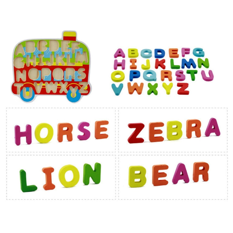 Children Puzzle Toys Nursery Cartoon Hand Grab Board Wooden Plywood Jigsaw Puzzle for Children Digital Alphabet Cognition(Letter)