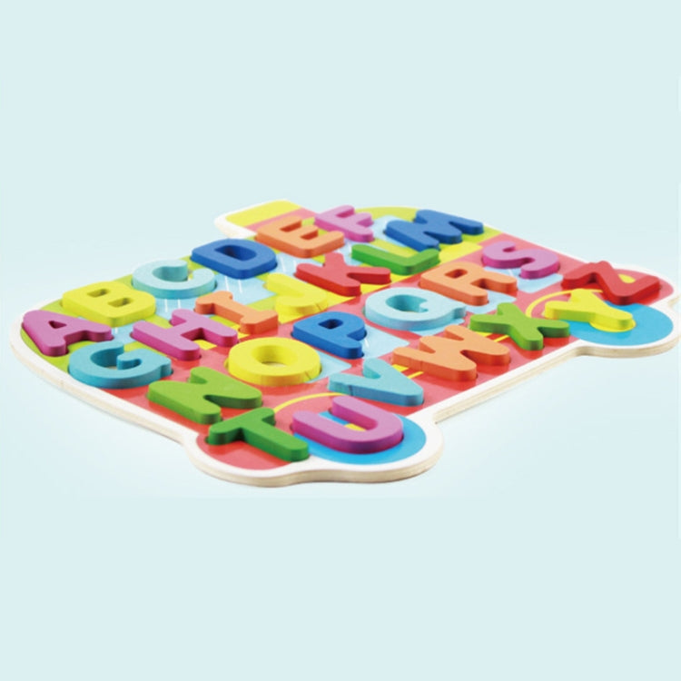 Children Puzzle Toys Nursery Cartoon Hand Grab Board Wooden Plywood Jigsaw Puzzle for Children Digital Alphabet Cognition(Letter)