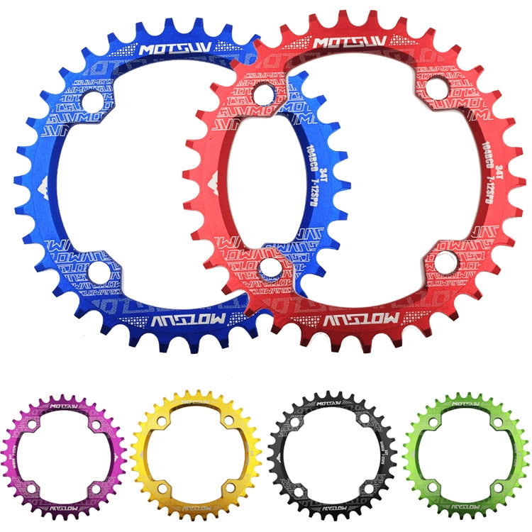 MOTSUV Round Narrow Wide Chainring MTB  Bicycle 104BCD Tooth Plate Parts, Disk 32T, Disk 34T, Disk 36T, Disk 38T, Elliptic plate  32T