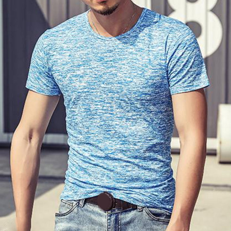 Tops Tees Casual Short Sleeve Pure T-shirts Clothes for Men, Size:M(Black)