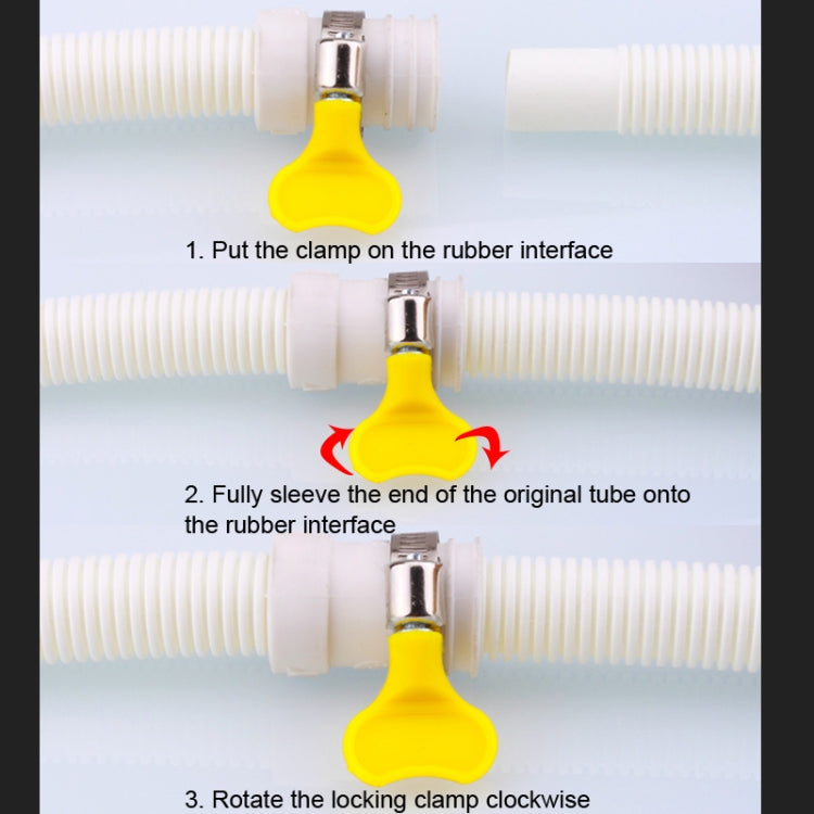 18mm Diameter Plastic Drain Pipe Water Outlet Extension Hose with Clamp for Semi-automatic Washing Machine / Air Conditioner, Size:1m Length