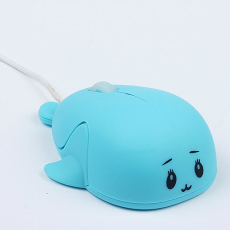 Cute Cartoon Wired Mouse Girl Office Home Laptop  Mouse(Blue)