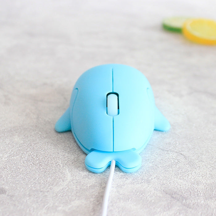 Cute Cartoon Wired Mouse Girl Office Home Laptop  Mouse(Blue)