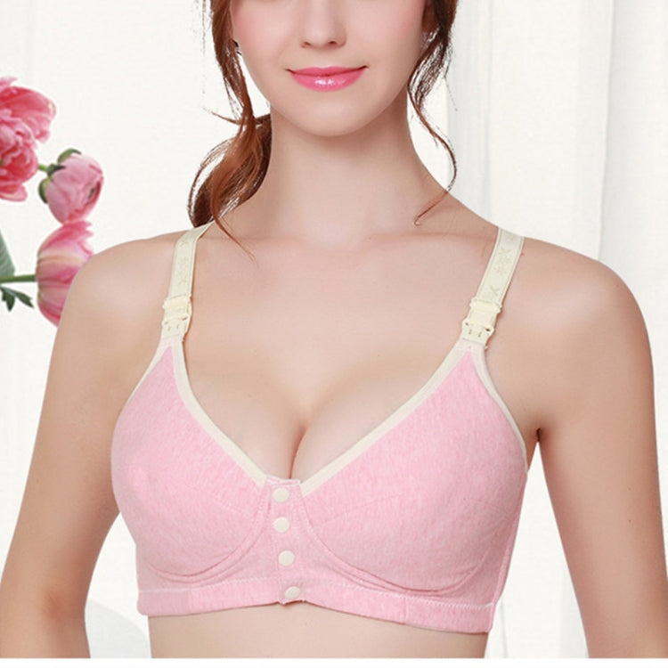 Cotton Nursing Bra Maternity Pregnancy Sports Nursing Breast Feeding Bras, Size:80C(Pink)