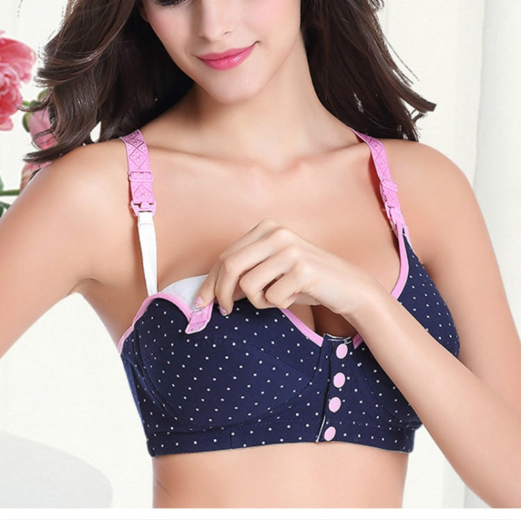Cotton Nursing Bra Maternity Pregnancy Sports Nursing Breast Feeding Bras, Size:90B(Pink)