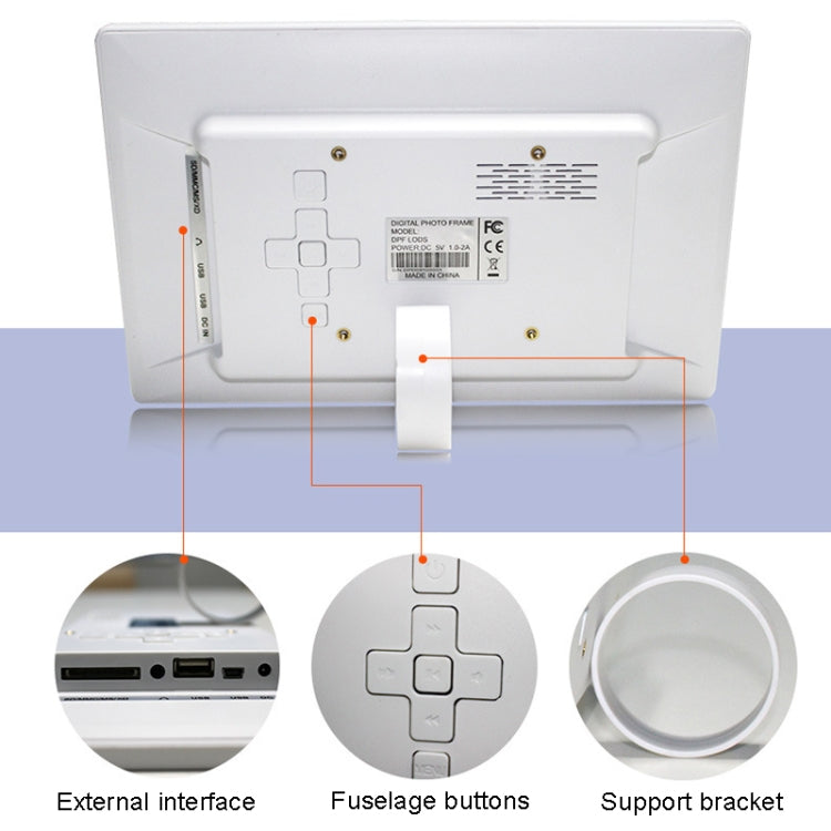 DPF-106 10.1 inch Digital Photo Frame LED Video Advertising Machine, Plug:EU Plug(Black)