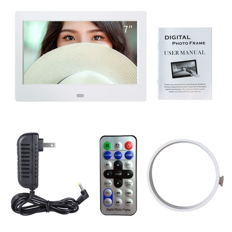 DPF-706 7 inch Digital Photo Frame LED Wall Mounted Advertising Machine, Plug:EU Plug(Black)