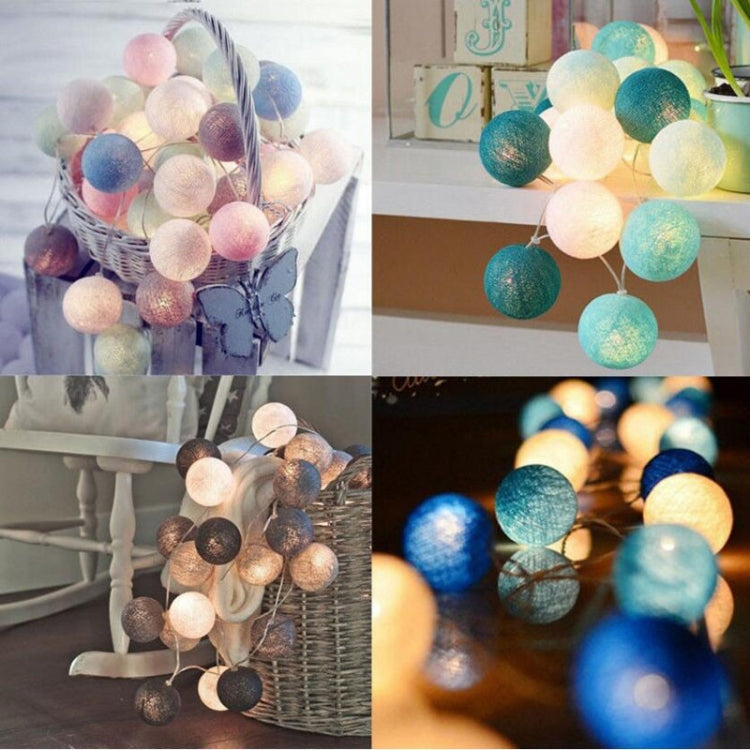 3M 20 Leds Cotton Ball Light String Holiday Wedding Christmas Party Bedroom Fairy Lights Outdoor LED Light Garland Decoration, USB, Battery, EU Plug
