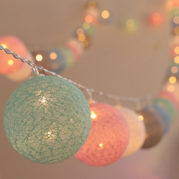 3M 20 Leds Cotton Ball Light String Holiday Wedding Christmas Party Bedroom Fairy Lights Outdoor LED Light Garland Decoration, USB, Battery, EU Plug