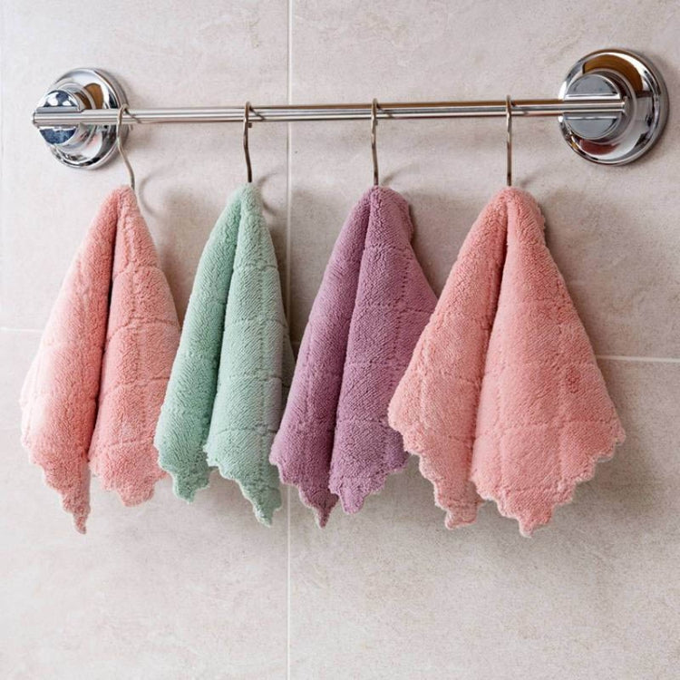 Kitchen Rag Double-sided Water-absorbing Wipe Sink Dish Rag Non Stick Oil Furniture Cleaning Cloth Random Color Delivery, Quantity:5 PCS