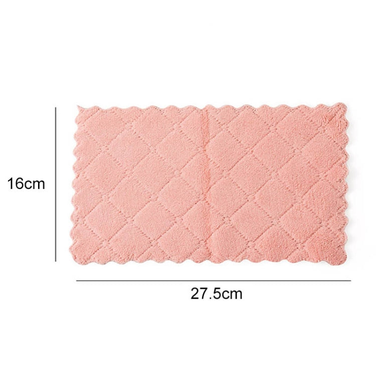 Kitchen Rag Double-sided Water-absorbing Wipe Sink Dish Rag Non Stick Oil Furniture Cleaning Cloth Random Color Delivery, Quantity:5 PCS