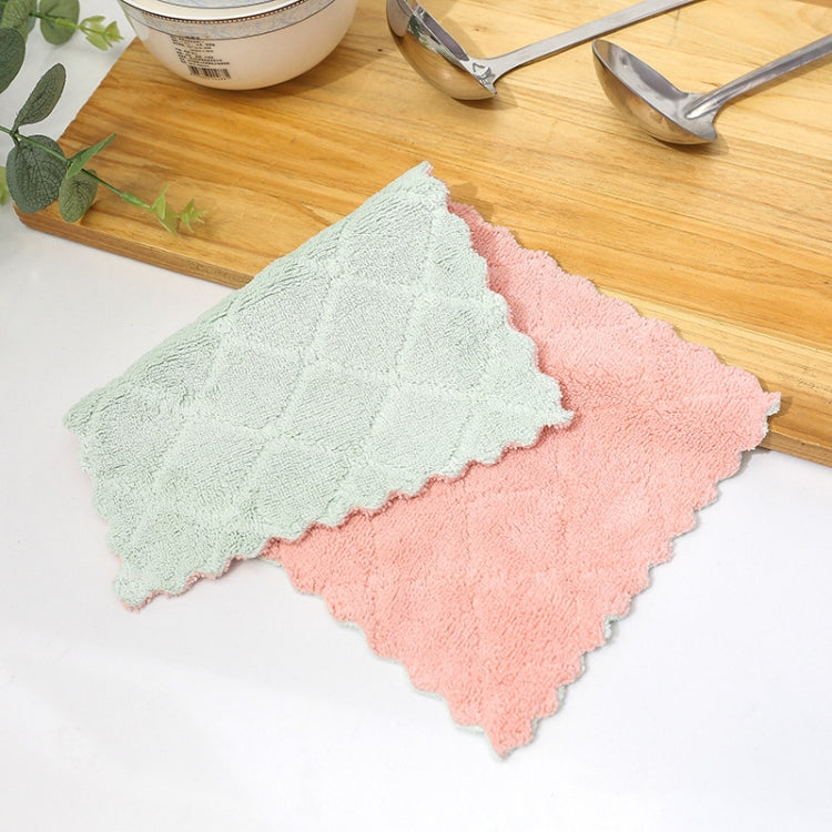 Kitchen Rag Double-sided Water-absorbing Wipe Sink Dish Rag Non Stick Oil Furniture Cleaning Cloth Random Color Delivery, Quantity:5 PCS