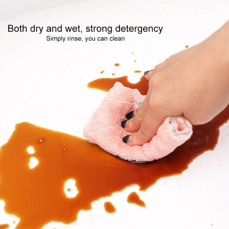 Kitchen Rag Double-sided Water-absorbing Wipe Sink Dish Rag Non Stick Oil Furniture Cleaning Cloth Random Color Delivery, Quantity:5 PCS