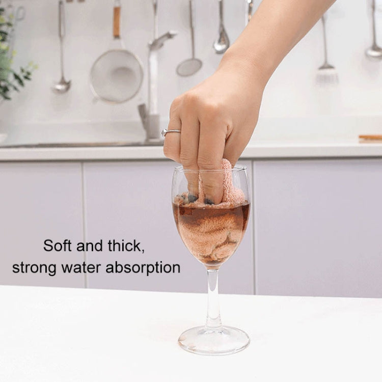 Kitchen Rag Double-sided Water-absorbing Wipe Sink Dish Rag Non Stick Oil Furniture Cleaning Cloth Random Color Delivery, Quantity:5 PCS