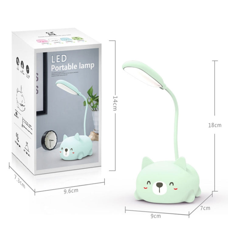 Cartoon Cat Design LED Eye Protection Reading Lamp USB Rechargeable Desk Lamp(White)