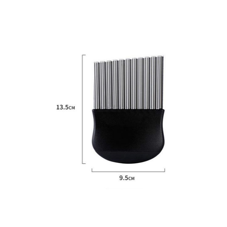 French Fries Cut Stainless Steel Saw Blade Serrated Cutter Fruit and Vegetable Tools Wave Knife Kitchen Equipment Accessories(Black)