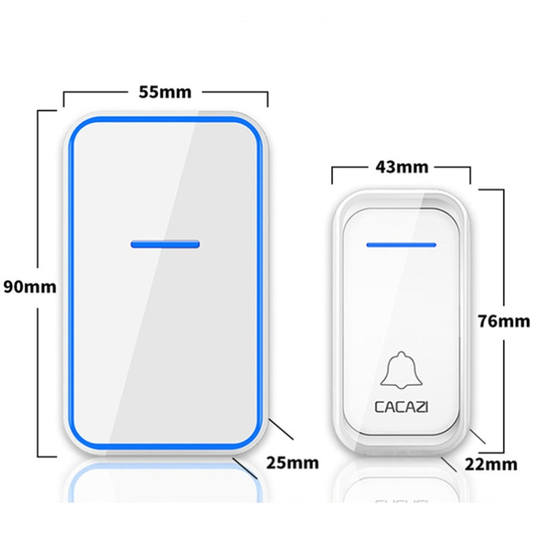 CACAZI A68-2 One to Two Wireless Remote Control Electronic Doorbell Home Smart Digital Wireless Doorbell, Style:UK Plug(Black)