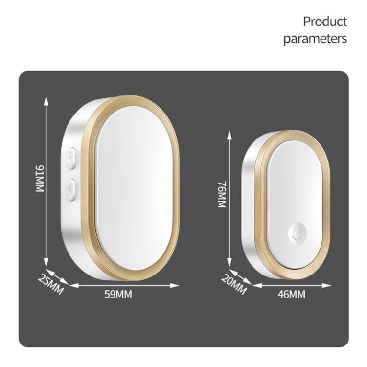 CACAZI A99 Home Smart Remote Control Doorbell Elderly Pager, Style:UK Plug(Golden)