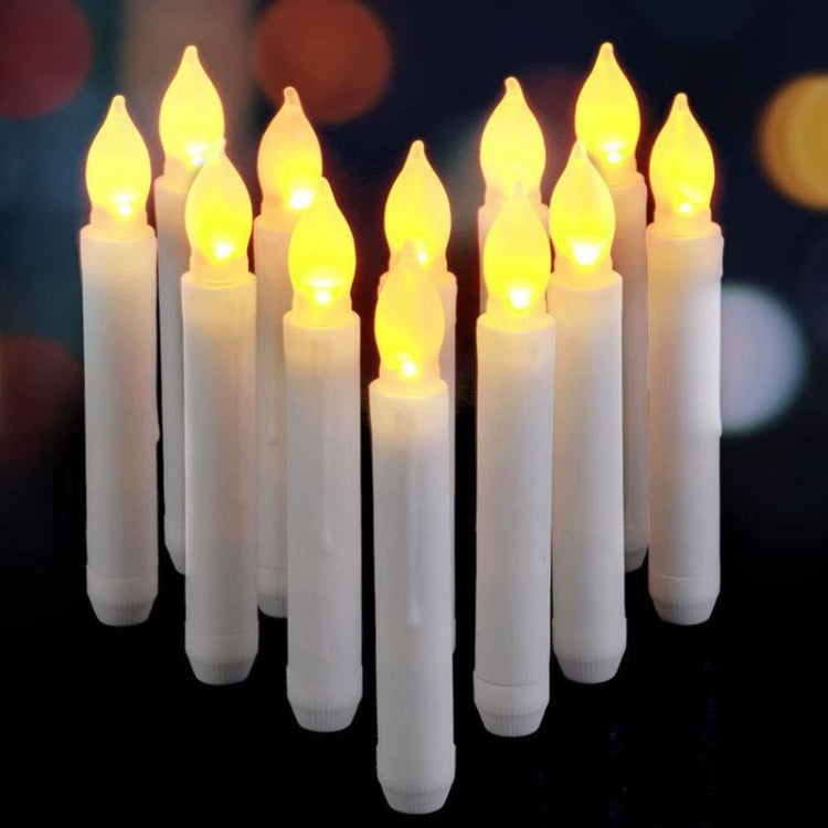 12pcs / Box LED Electronic Candle Light Flameless Long Rod Christmas Candle, Spec:Flashing Warm White Light